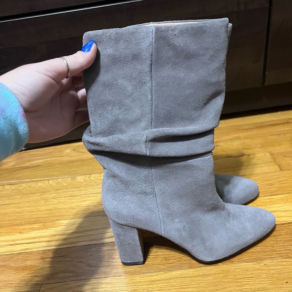 Banana Republic Gray Scrunch Heeled Boots Sz. 6